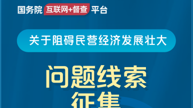 男女大鸡巴日逼的视频国务院“互联网+督查”平台公开征集阻碍民营经济发展壮大问题线索